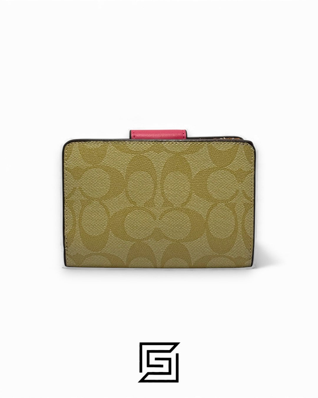 Coach Medium Corner Zip Wallet In Signature Canvas Pink Style No. C0082