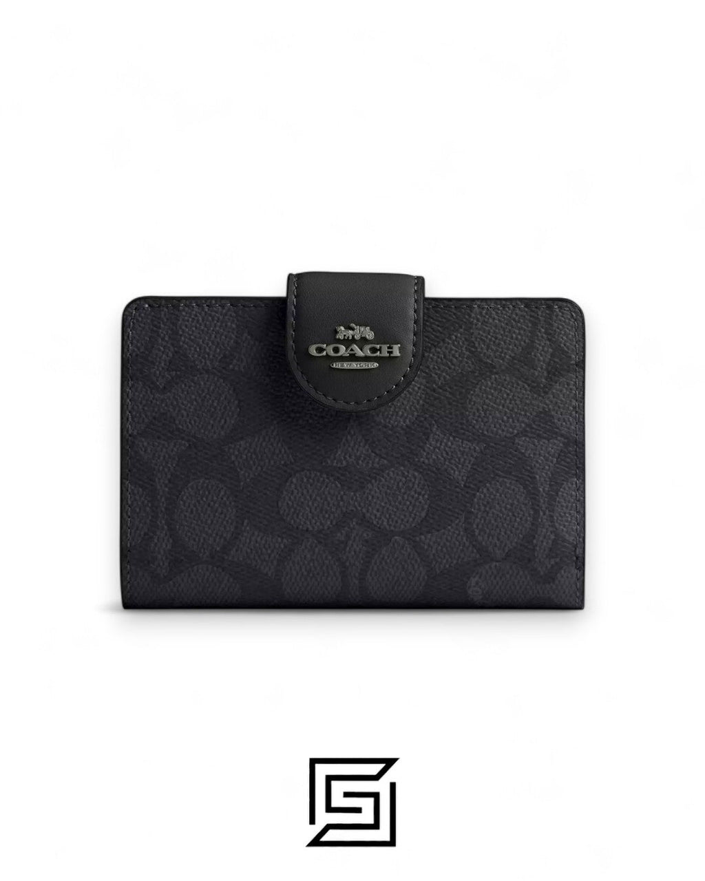 Coach Medium Corner Zip Wallet In Signature Canvas Grey Style No. C0082