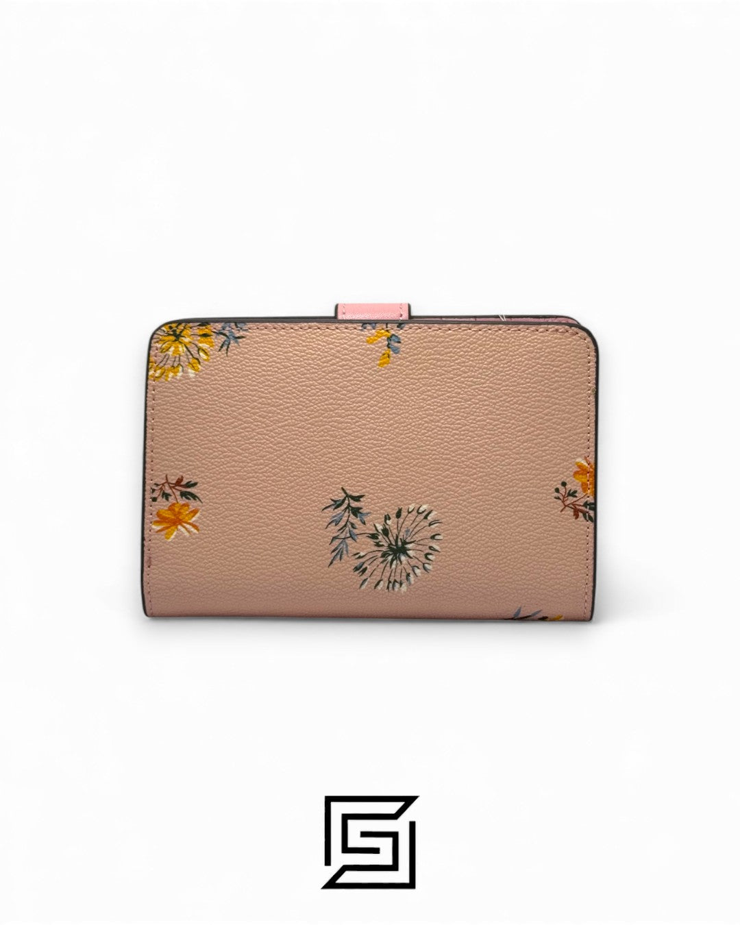 Coach Medium Corner Zip Wallet With Dandelion Floral Pink Style No. 2885