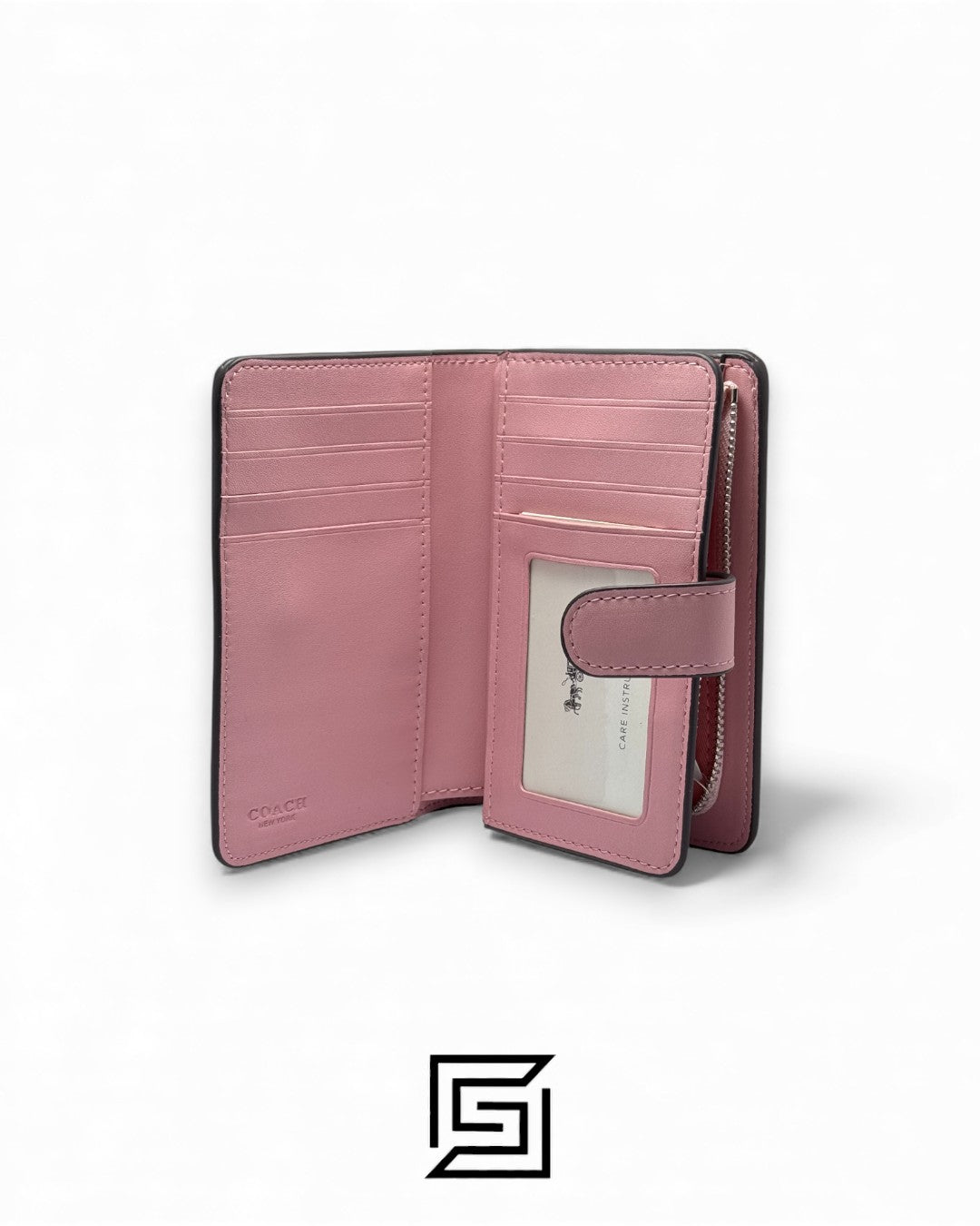 Coach Medium Corner Zip Wallet With Dandelion Floral Pink Style No. 2885