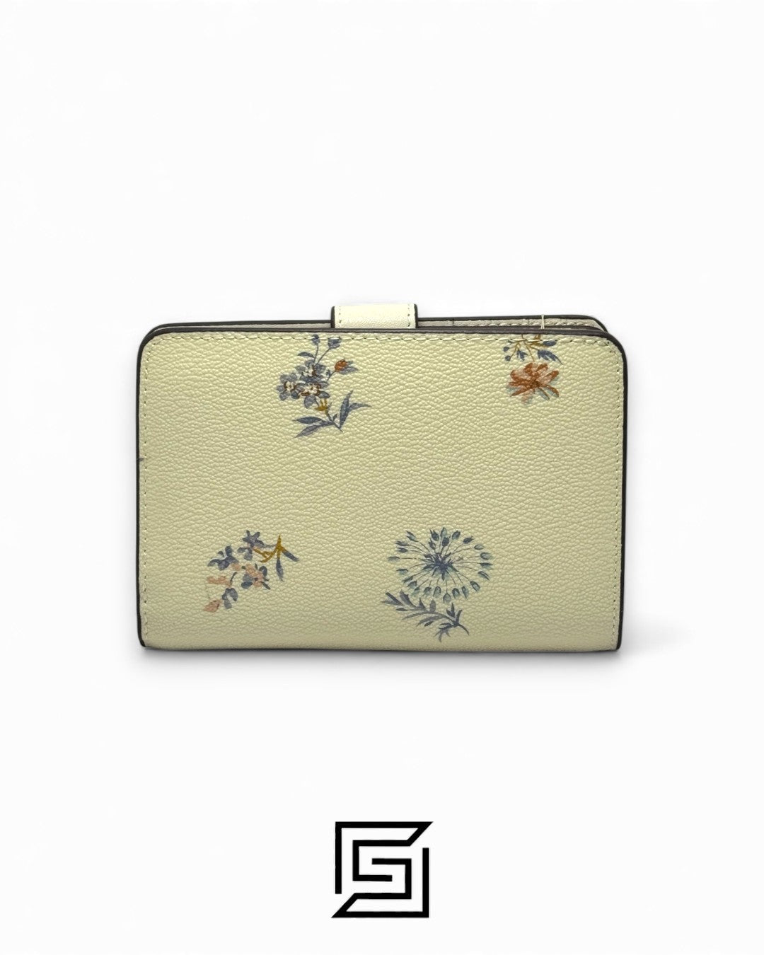 Coach Medium Corner Zip Wallet With Dandelion Floral Print White Style No. 2885