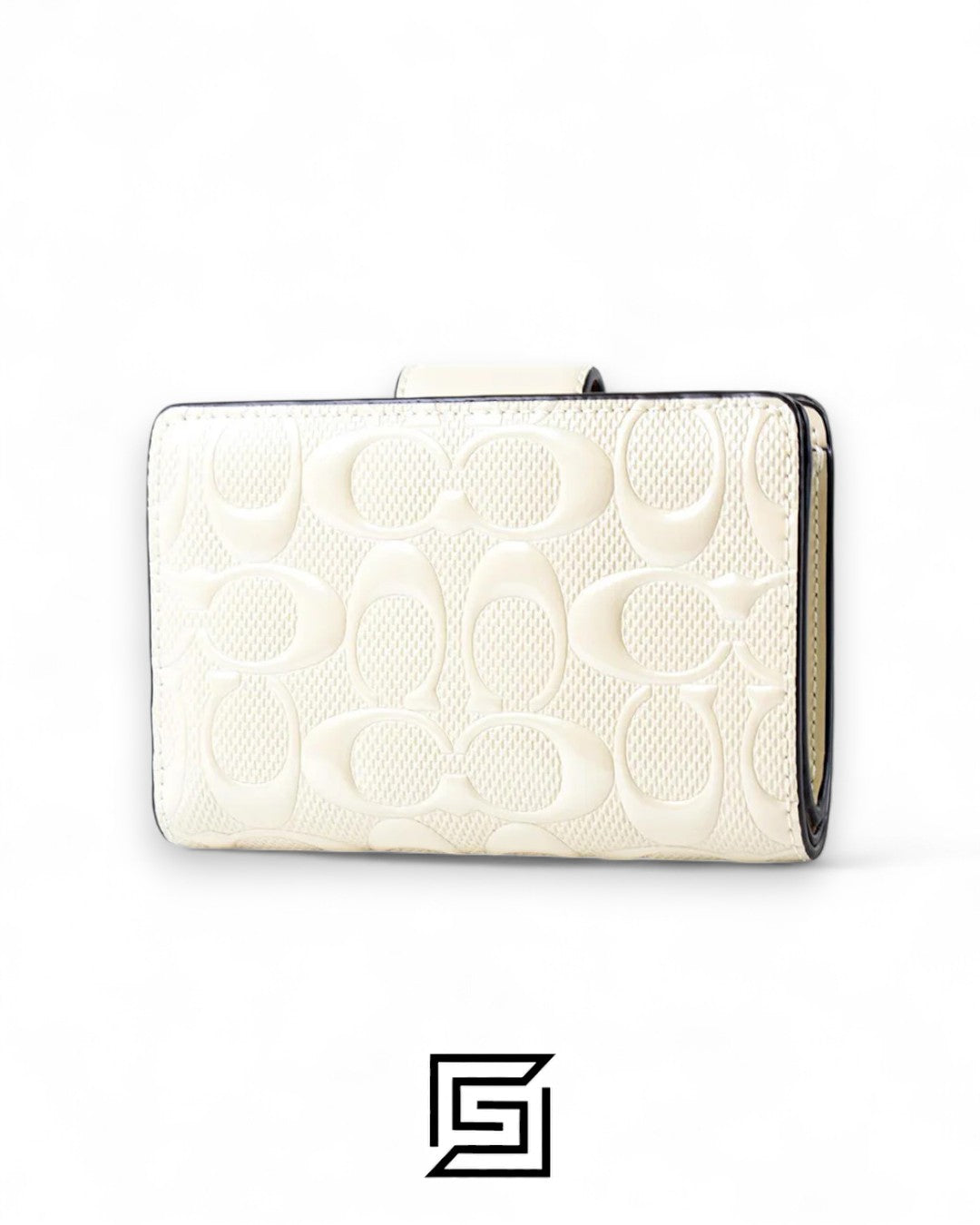 Coach Medium Corner Zip Wallet In Signature Leather in White Style No. CV414