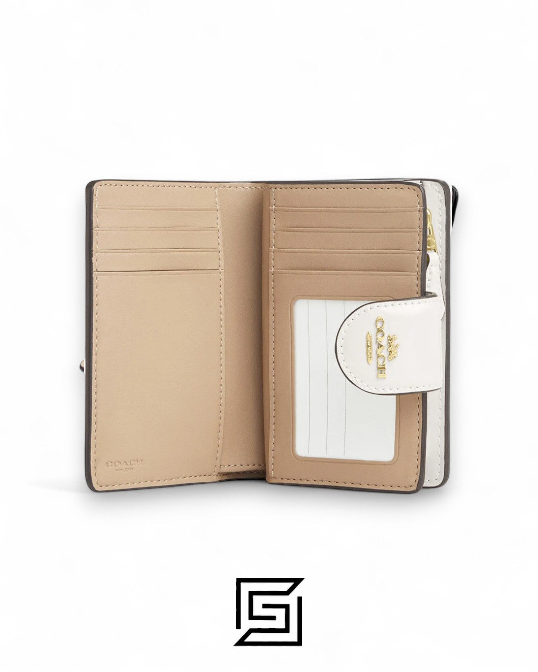 Coach Medium Corner Zip Wallet In Signature Leather in White Style No. CV414