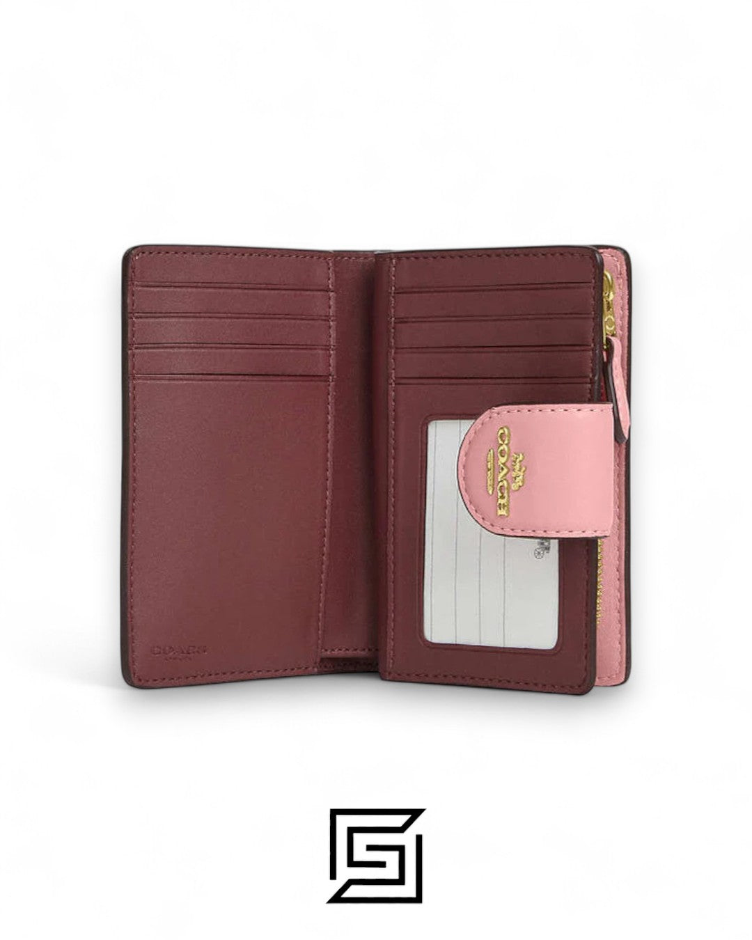Coach Medium Corner Zip Wallet With Signature Leather Pink Style No. CM241