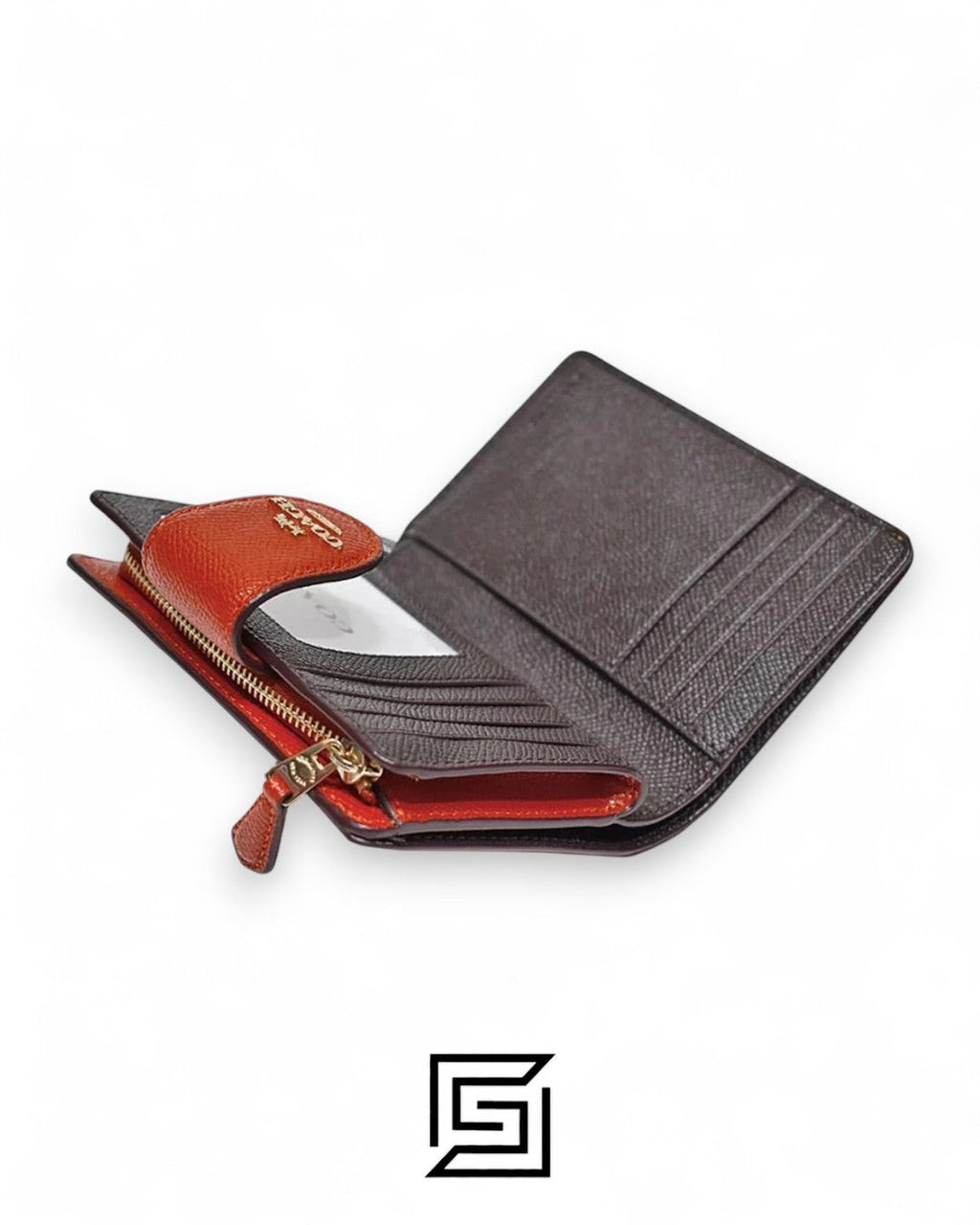 Coach Medium Corner Zip Wallet Orange Style No. C6390