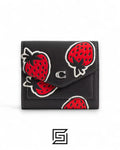 Coach Wyn Small Wallet With Strawberry Print Black Style No. CU474