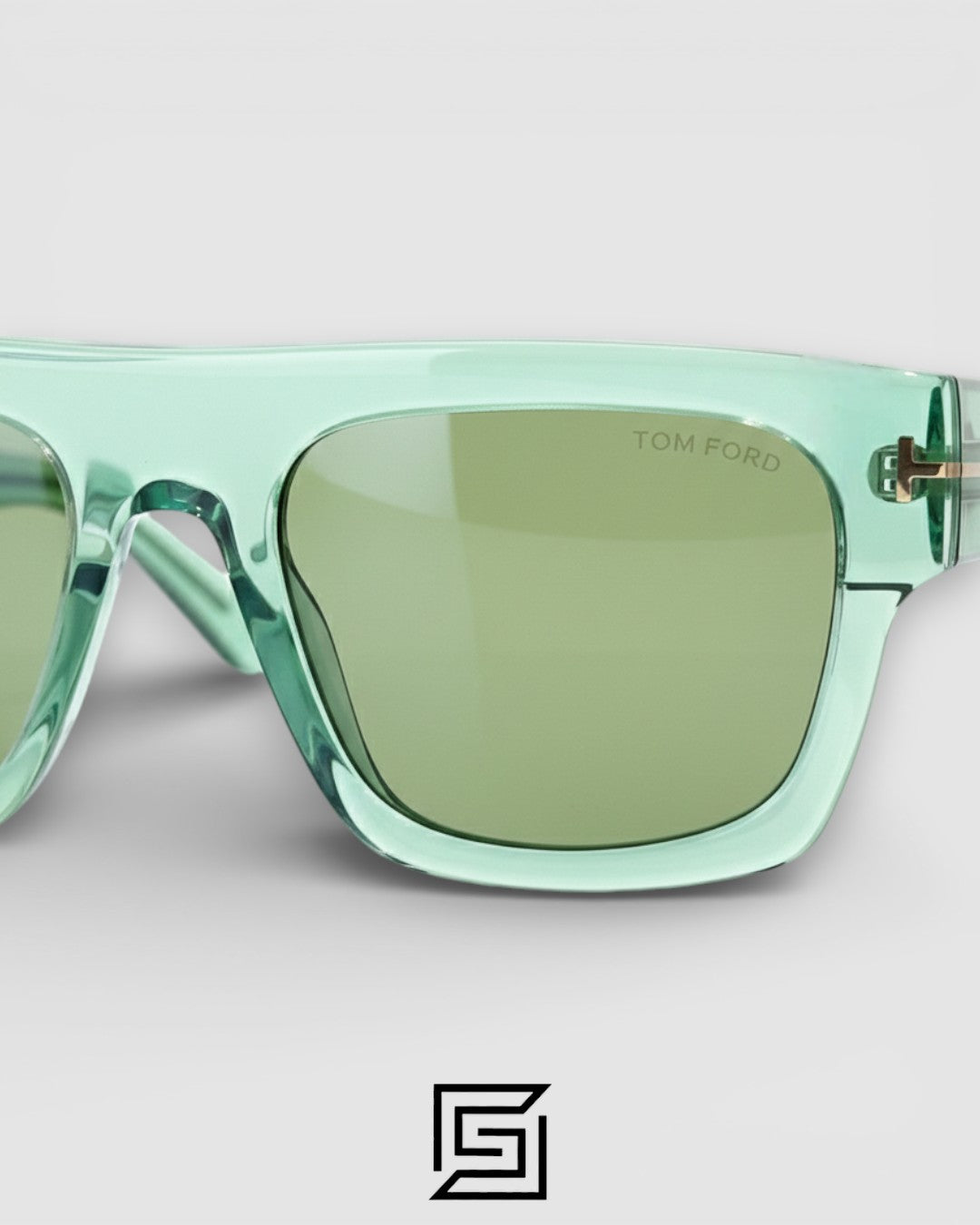Tom Ford TF711 Light Green Lenses and Transparent Green Frame Luxury Sunglasses