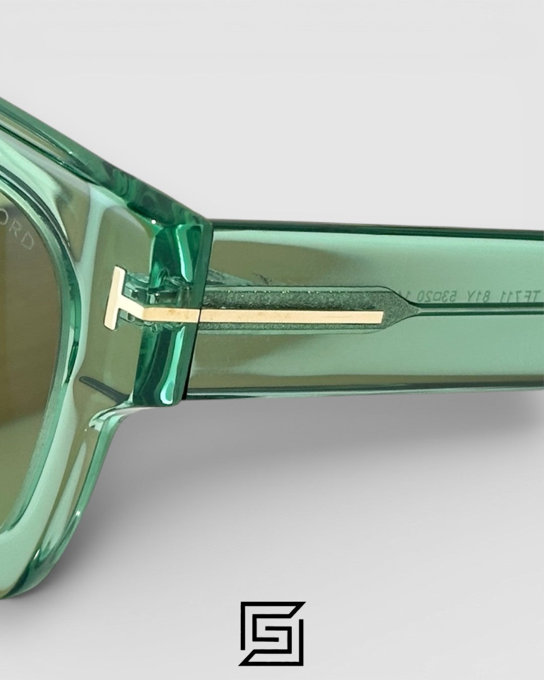 Tom Ford TF711 Light Green Lenses and Transparent Green Frame Luxury Sunglasses