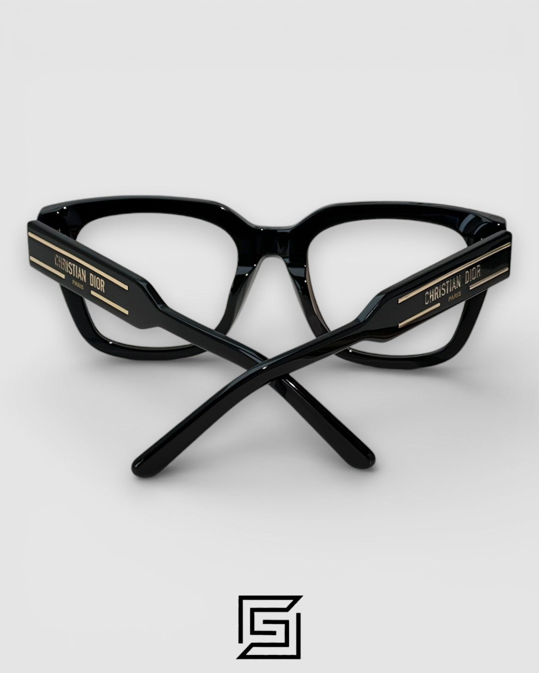Dior Signature S51 Black Frame with Gold Logo Luxury Optical Glasses