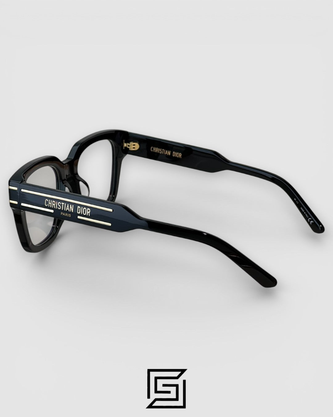 Dior Signature S51 Black Frame with Gold Logo Luxury Optical Glasses