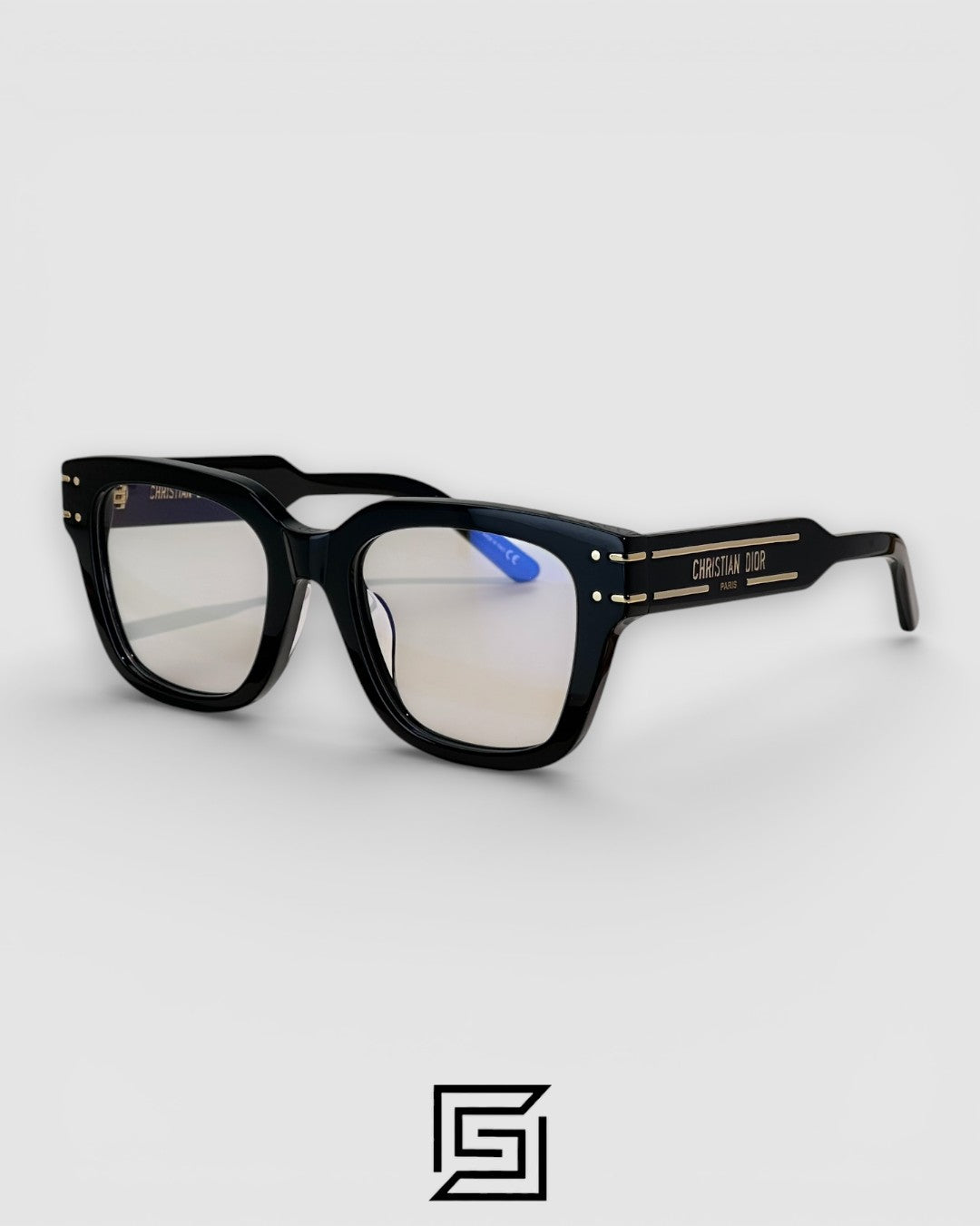 Dior Signature S51 Black Frame with Gold Logo Luxury Optical Glasses