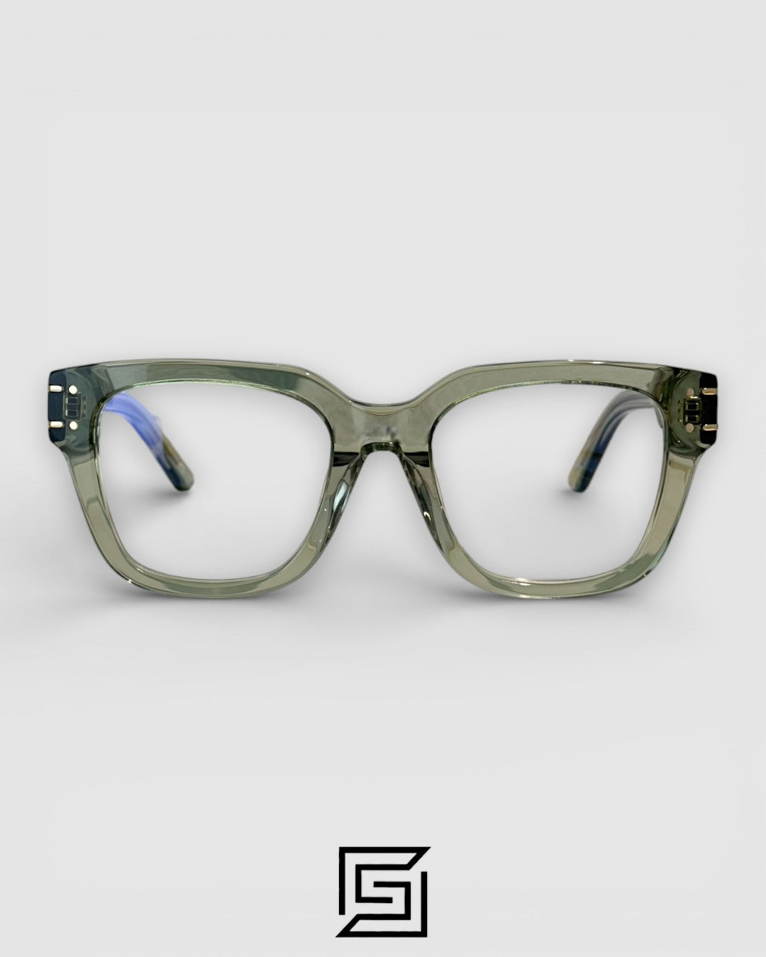 Dior Signature S51 Transparent Green with Gold Logo Luxury Optical Glasses