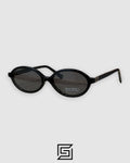 Miu Miu SMU04Z Oval Sunglasses in Tiger Brown with Green Lenses and Gold Logo