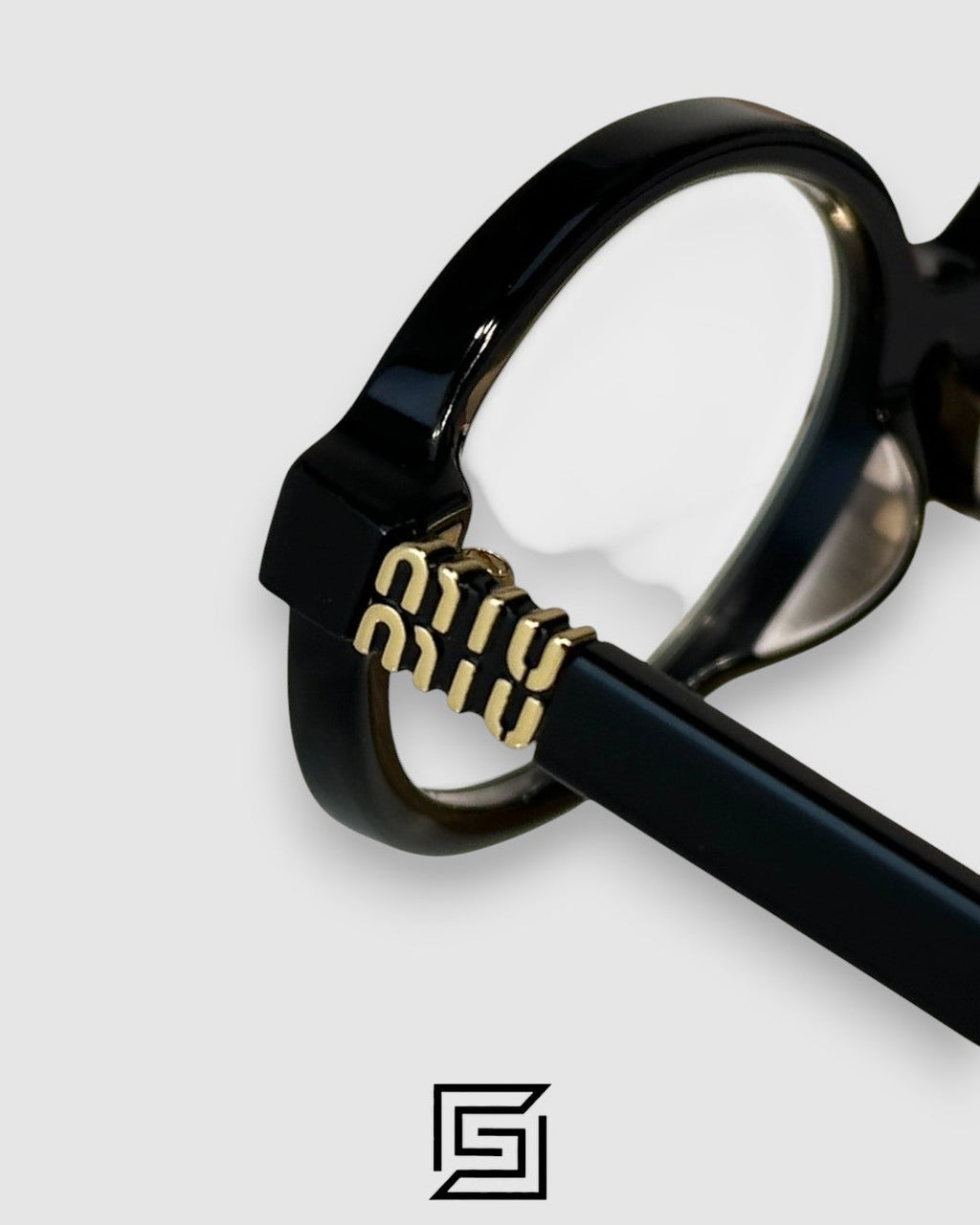 Miu Miu SMU04Z Black Frame Gold LogoOptical Glasses