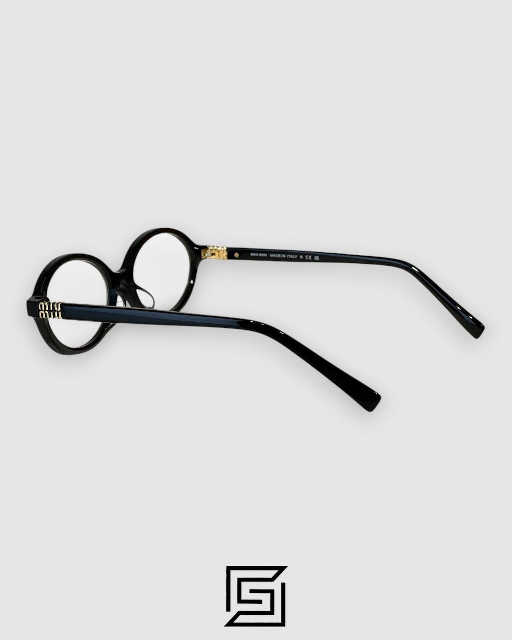 Miu Miu SMU04Z Black Frame Gold LogoOptical Glasses