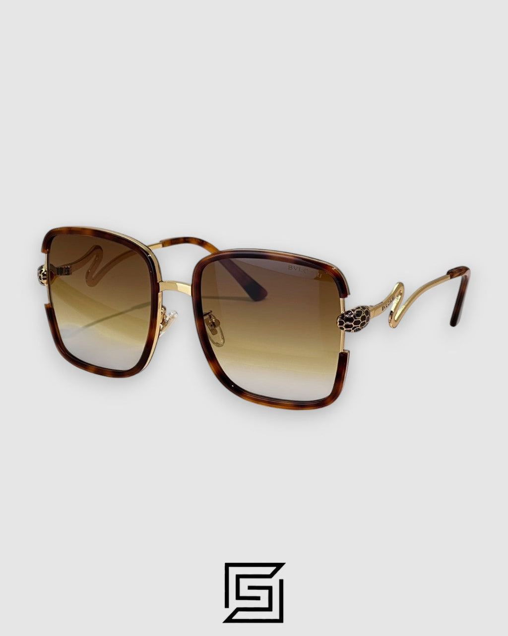 Bvlgari BV8880 Honey Lenses With Tiger Brown Frame Square Sunglasses