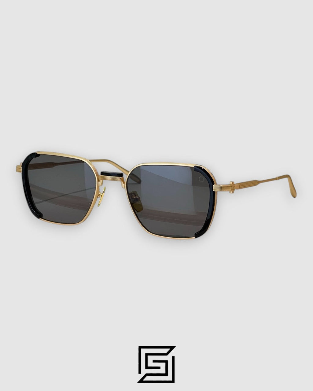 نظارة شمسية AKONI AKS-513F بعدسات سوداء وإطار شفاف بلون Gunmetal