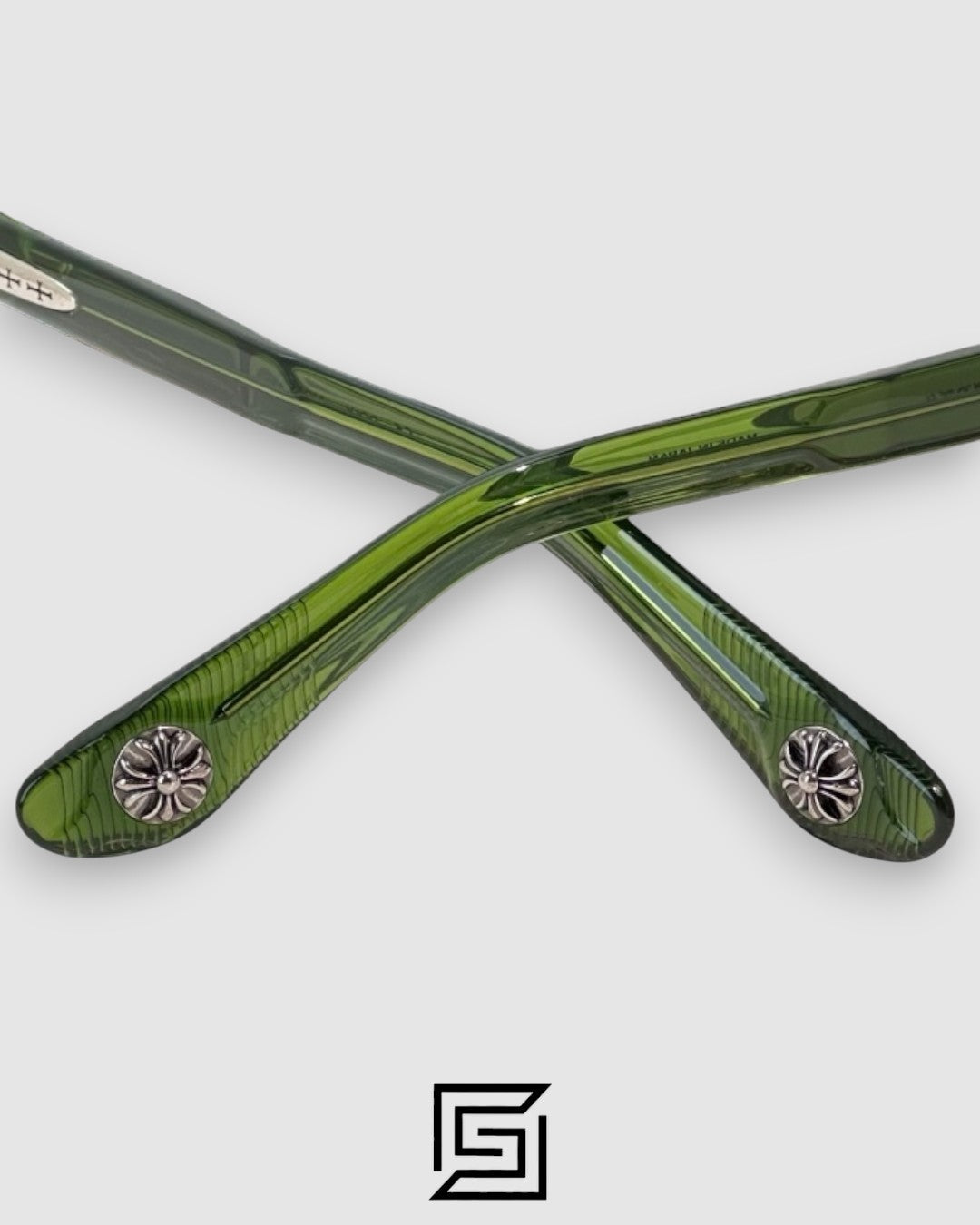 نظارة شمسية Chrome Hearts DRIPPIN بعدسات عسلية مع عدسات خضراء شفافة