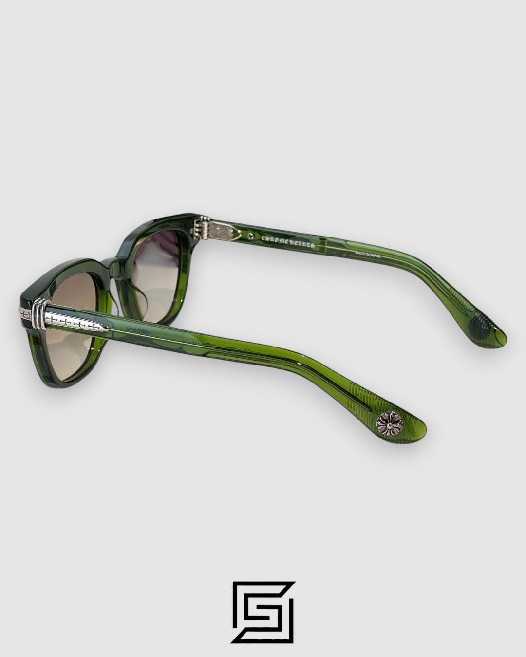 نظارة شمسية Chrome Hearts DRIPPIN بعدسات عسلية مع عدسات خضراء شفافة