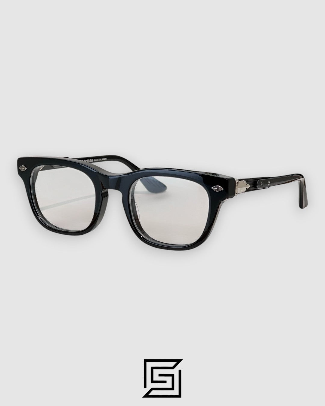 Chrome Hearts BAGGINS إطار أسود معدن فضي