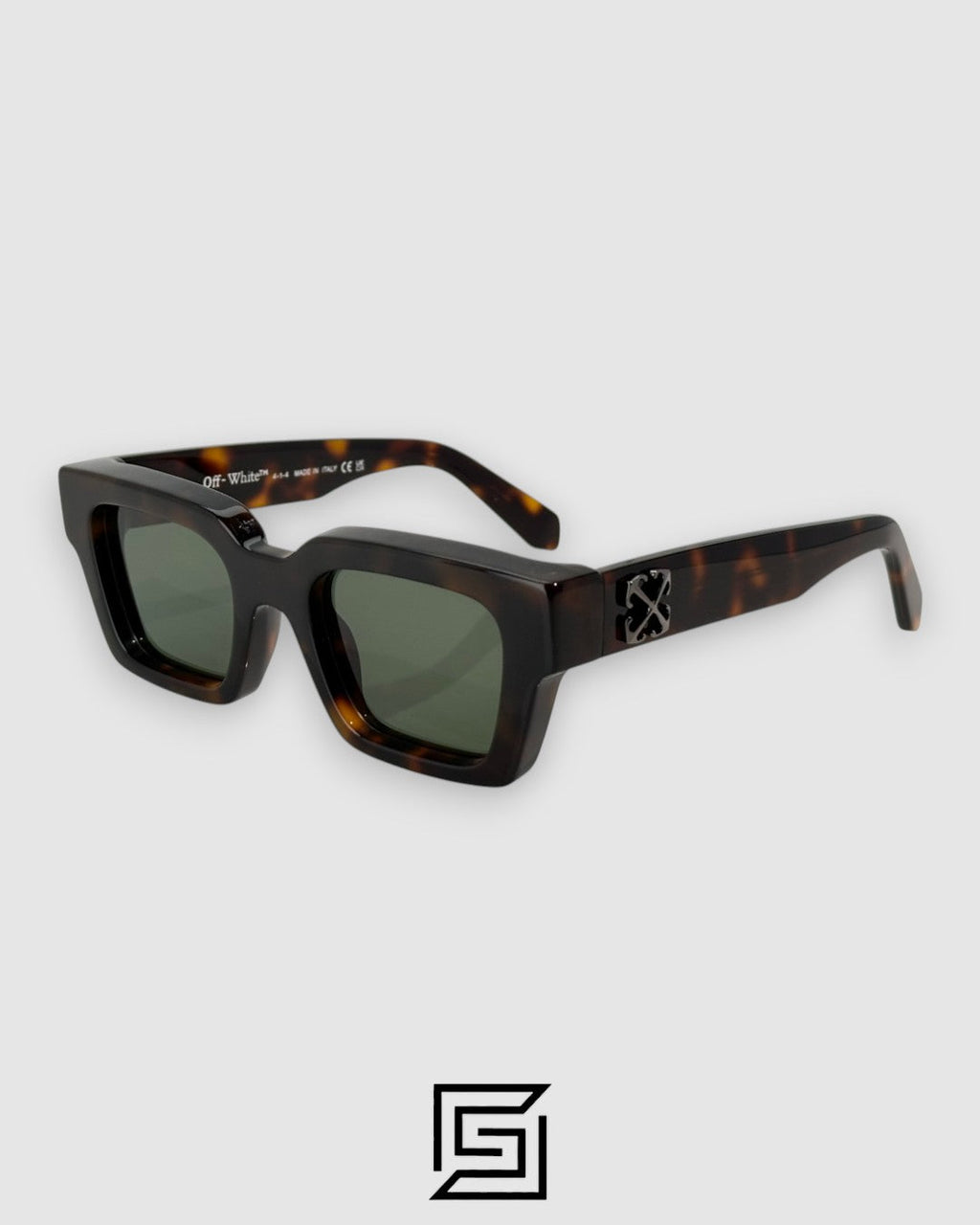 Off-White OER126 Green Lenses With Tiger Brown Frame Square