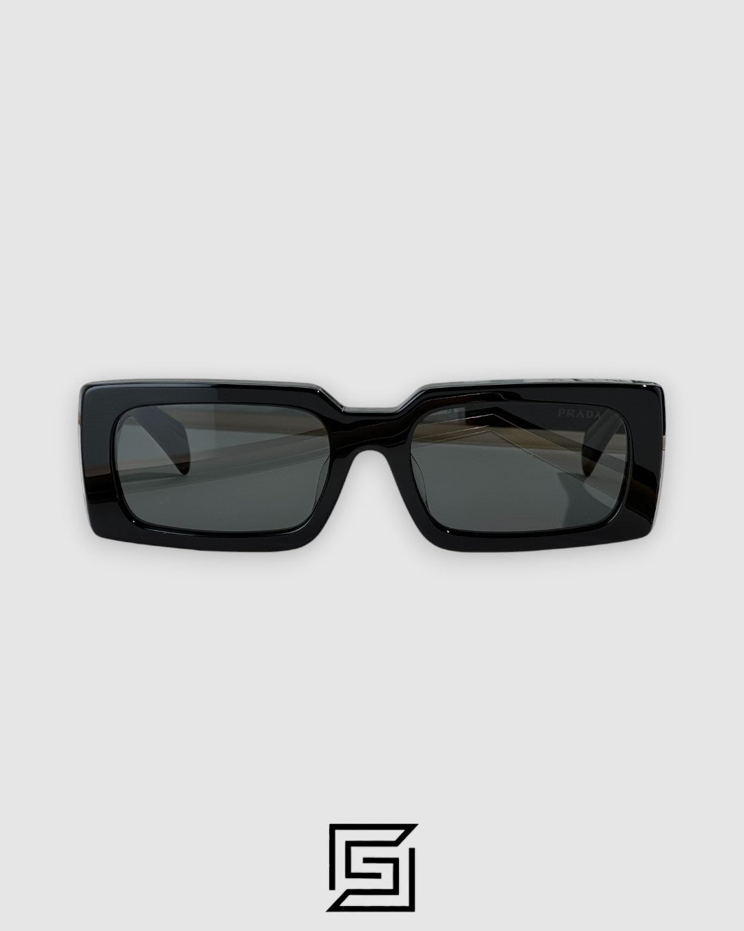 Prada SPR A07F عدسات سوداء إطار أسود