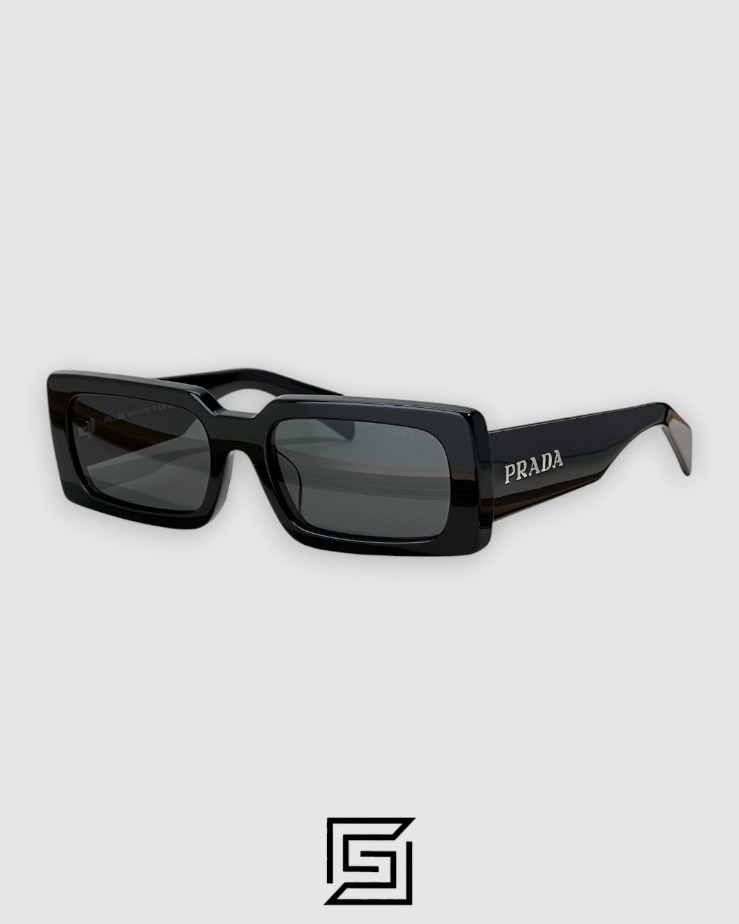 Prada SPR A07F عدسات سوداء إطار أسود