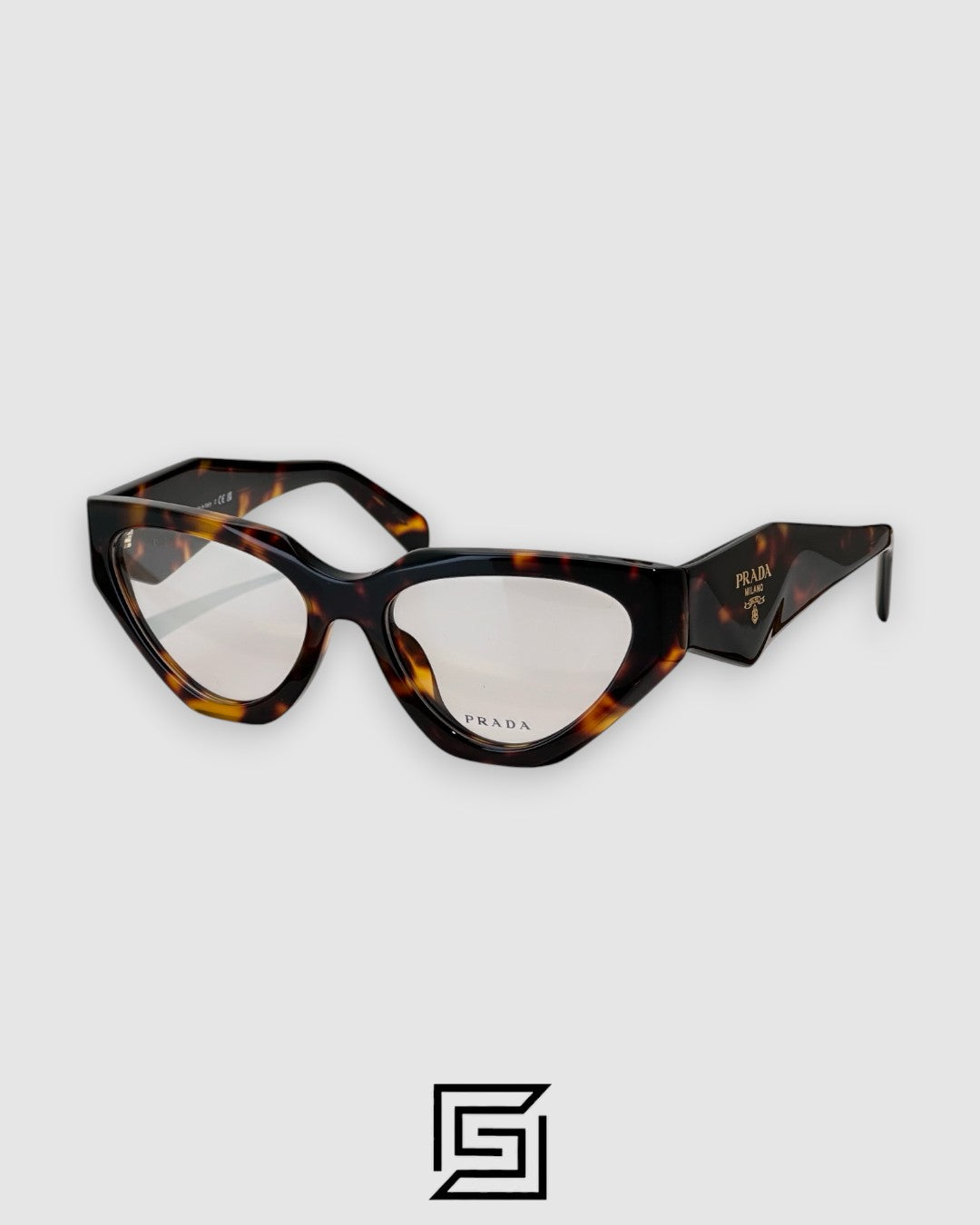 Prada VPR C07 Tiger Brown Frame Cat-Eye Optical Glasses