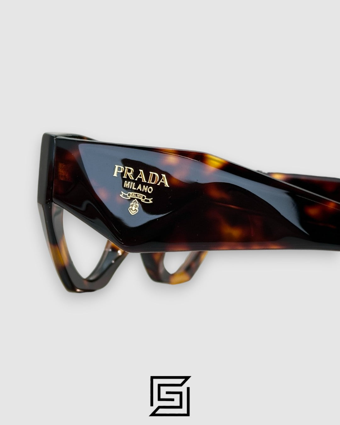 Prada VPR C07 Tiger Brown Frame Cat-Eye Optical Glasses