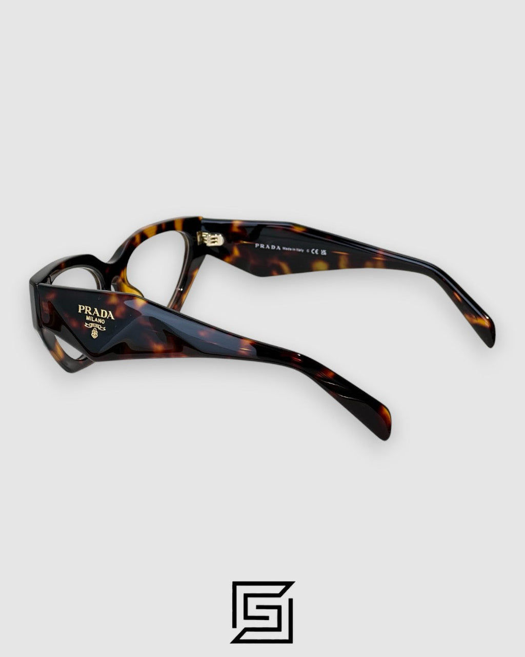Prada VPR C07 Tiger Brown Frame Cat-Eye Optical Glasses