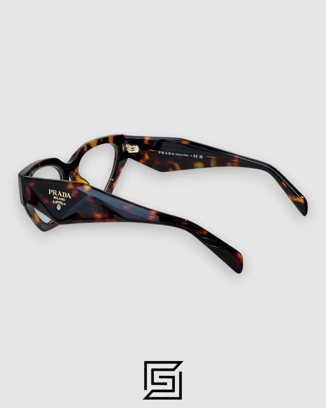 Prada VPR C07 Tiger Brown Frame Cat-Eye Optical Glasses