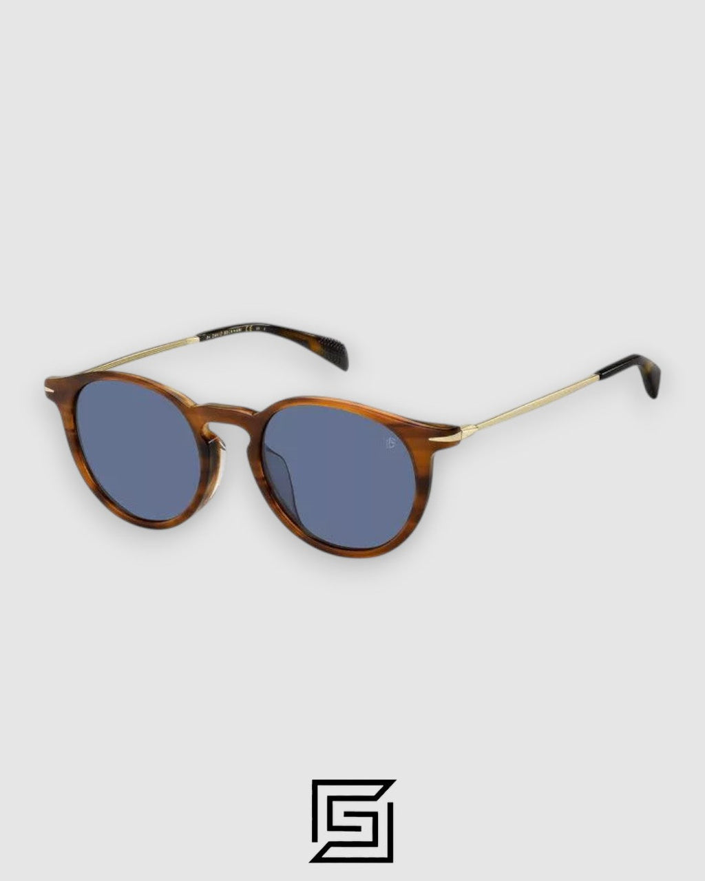 David Beckham DB1032 Tiger Brown Frame and Gold Arm with Black Lenses