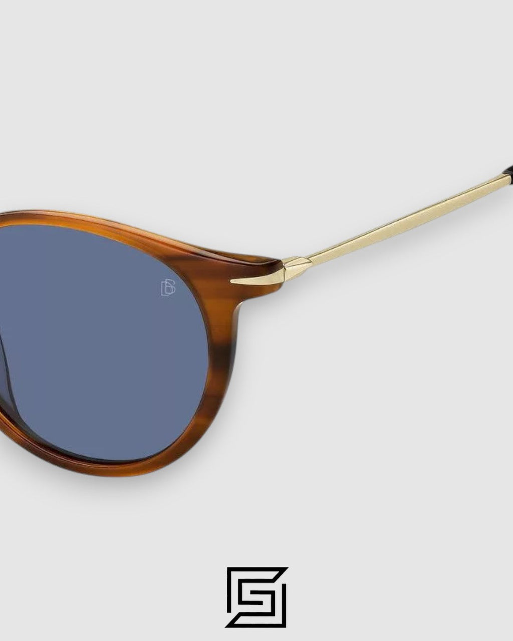 David Beckham DB1032 Tiger Brown Frame and Gold Arm with Black Lenses