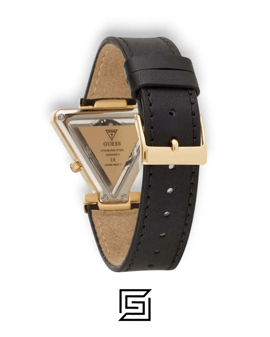 Guess GW0504L5 Women's Triangle Black Dial Gold-Tone Watch 32mm