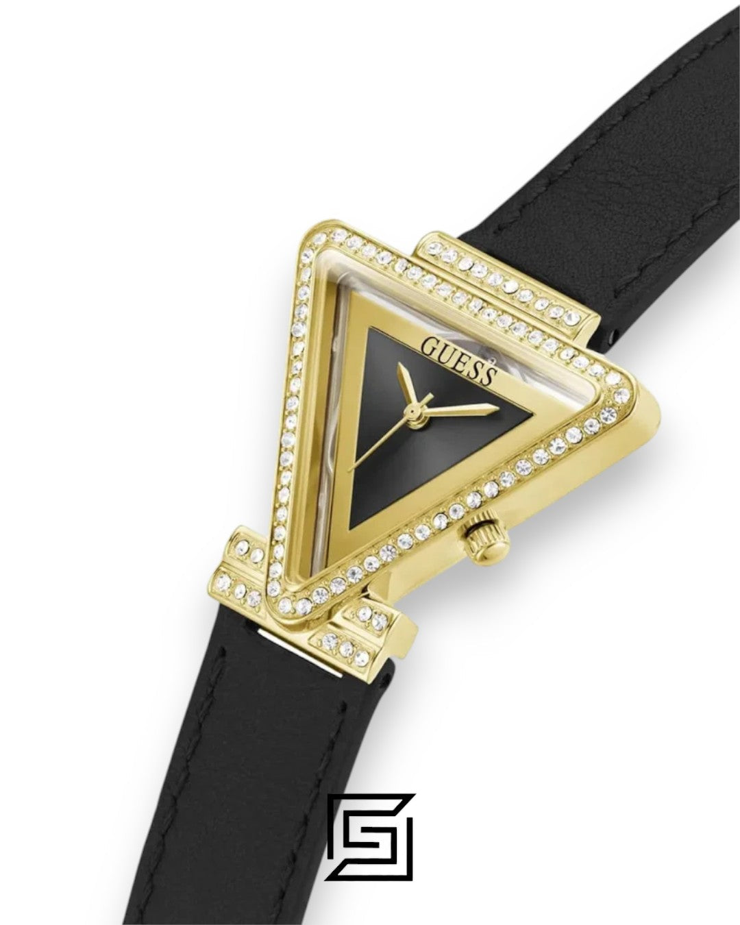 Guess GW0504L5 Women's Triangle Black Dial Gold-Tone Watch 32mm