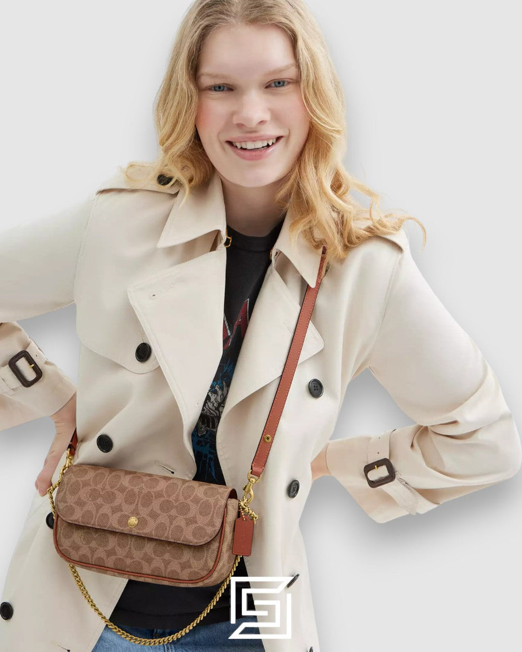 Brook Flap Chain Bag In Signature Canvas CAN91