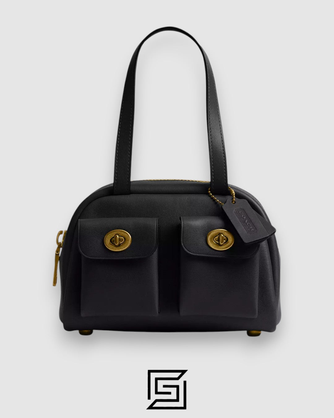 Coach Twin Turnlock Bag 20 Black Style Number CCC55
