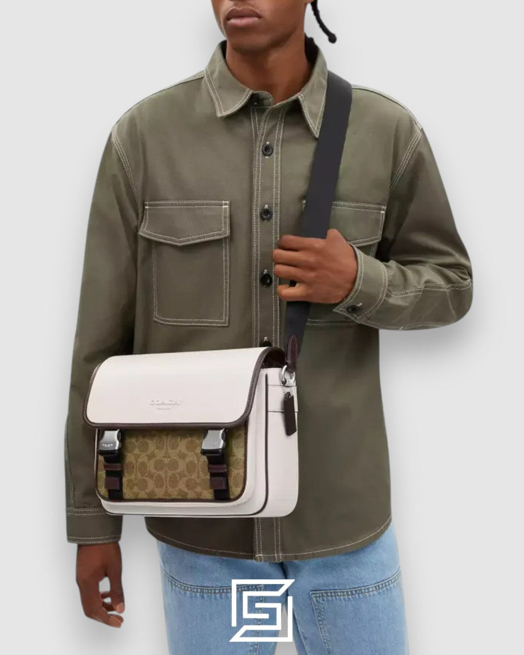 Coach Racer Messenger In Colorblock Signature Canvas Style Number CT753