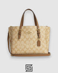 Mollie Tote Bag 25 In Signature Canvas Khaki Biege Hand Style Number C4250