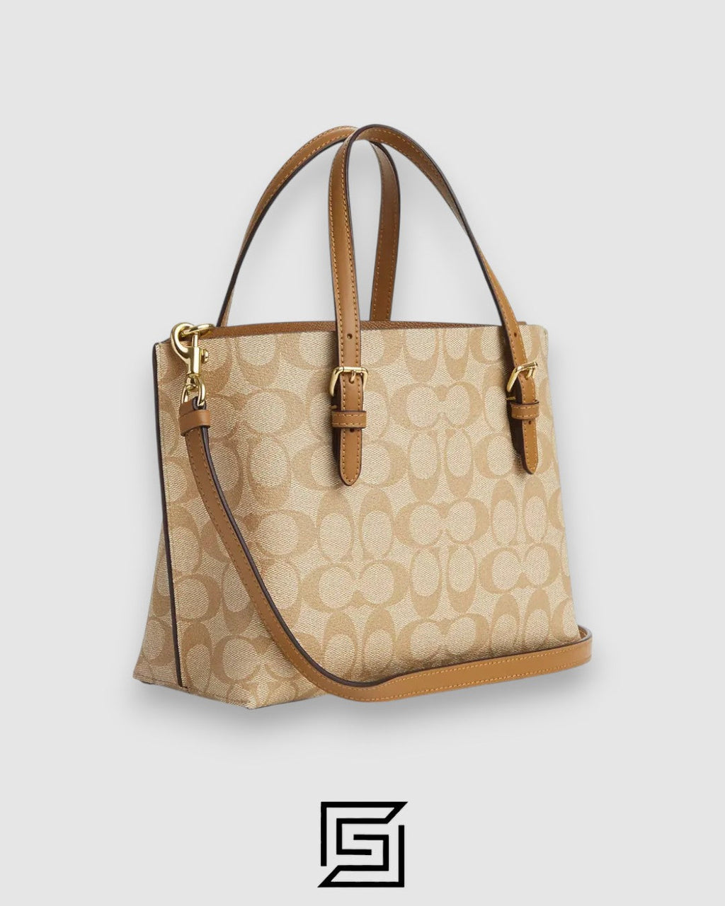 Mollie Tote Bag 25 In Signature Canvas Khaki Biege Hand Style Number C4250