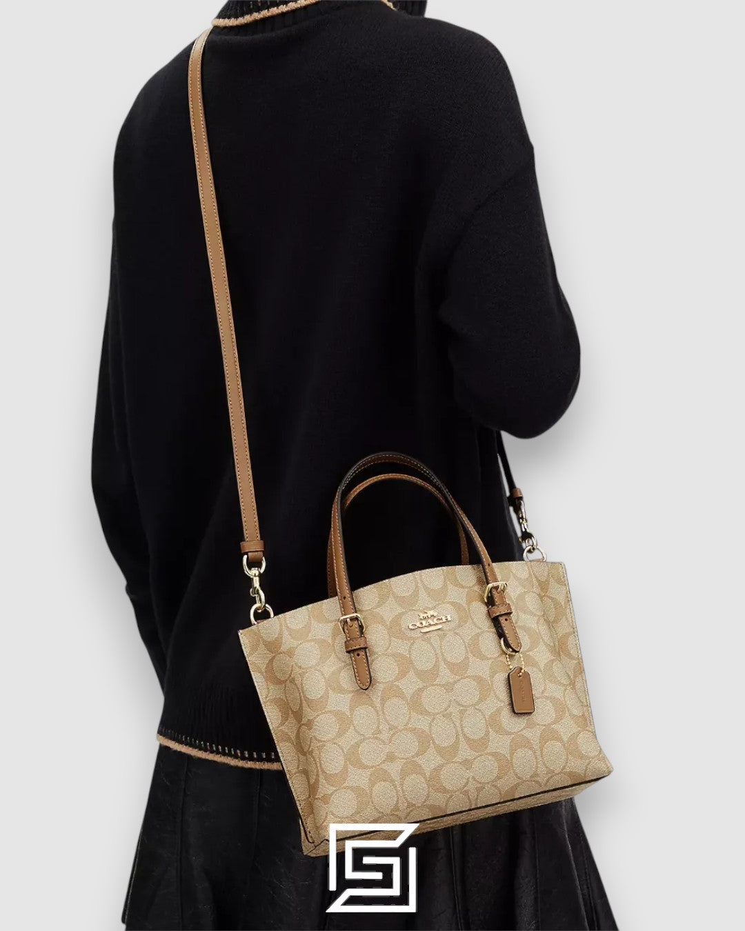 Mollie Tote Bag 25 In Signature Canvas Khaki Biege Hand Style Number C4250