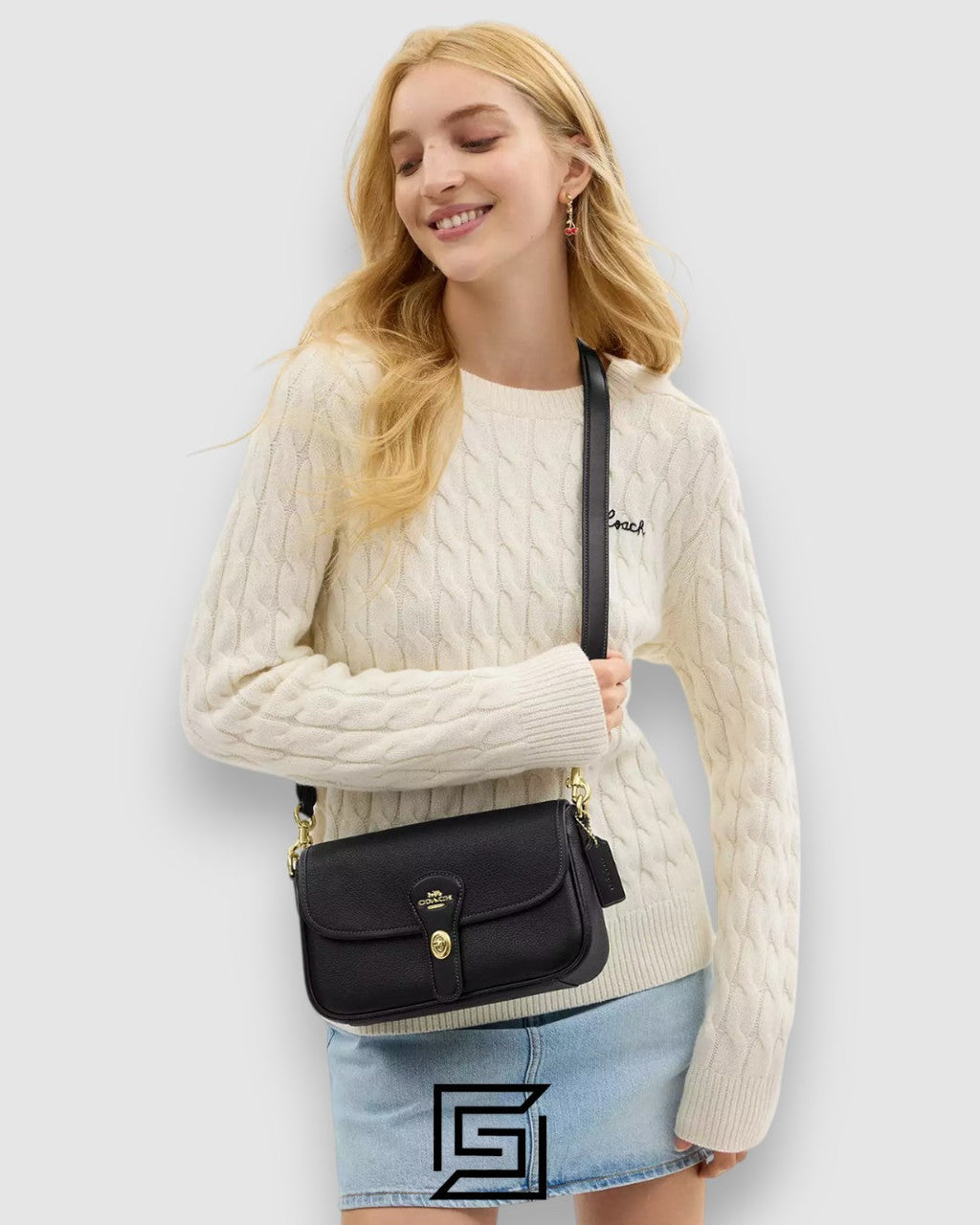 Coach Hadley Shoulder Bag in Refined Pebble Leather Black – CY683