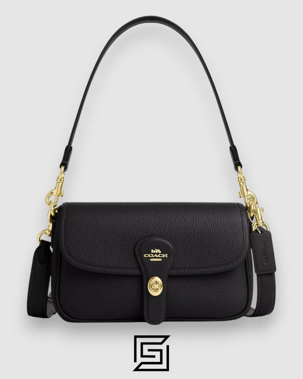Coach Hadley Shoulder Bag in Refined Pebble Leather Black – CY683