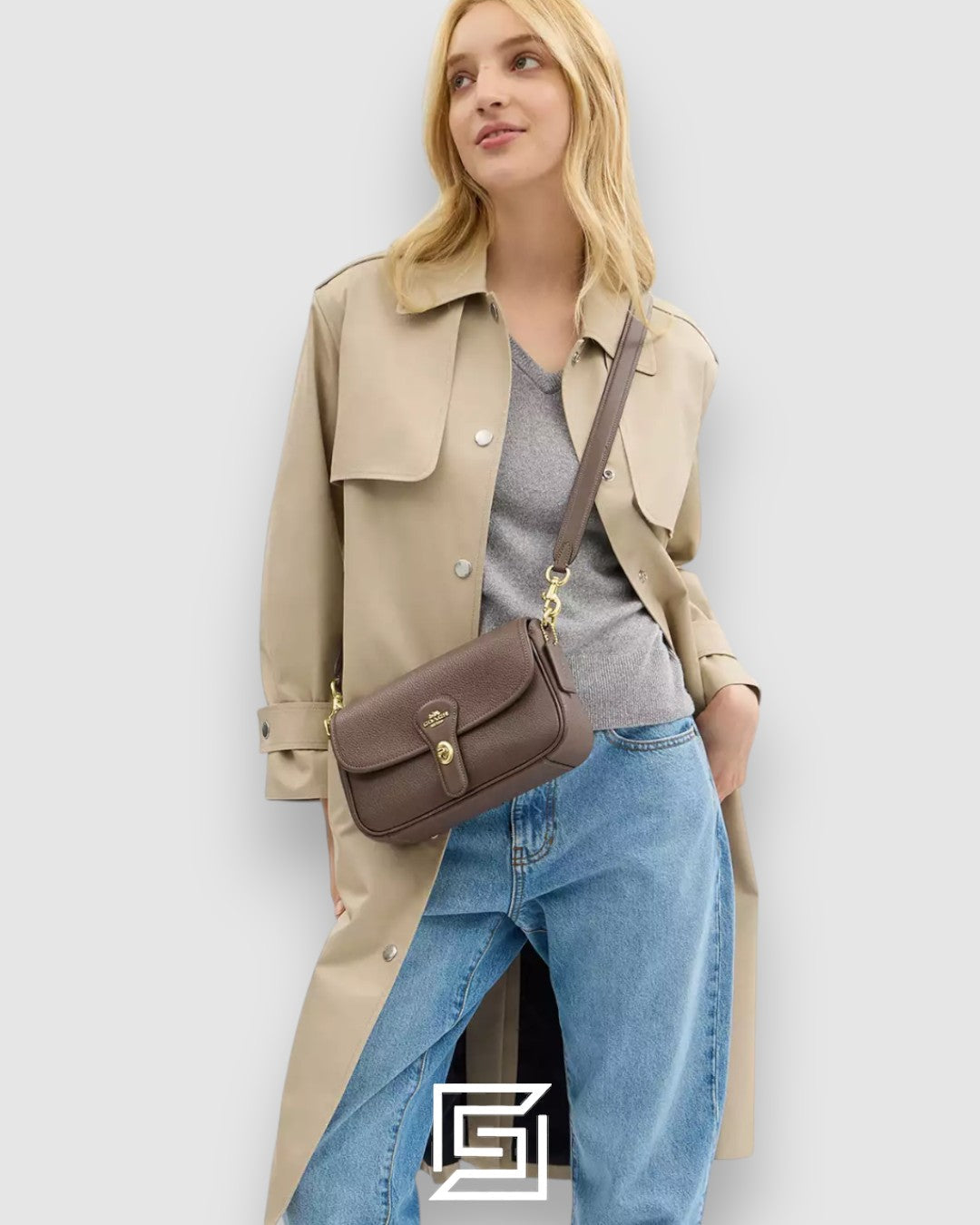 Coach Hadley Shoulder Bag in Refined Pebble Leather Brown – CY683