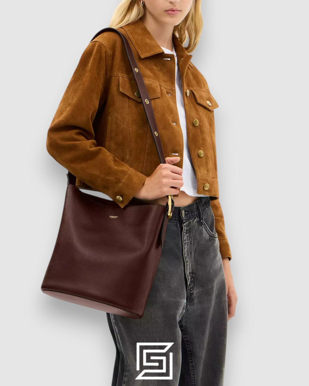 Coach Bleecker Bucket Bag Brown CCC23