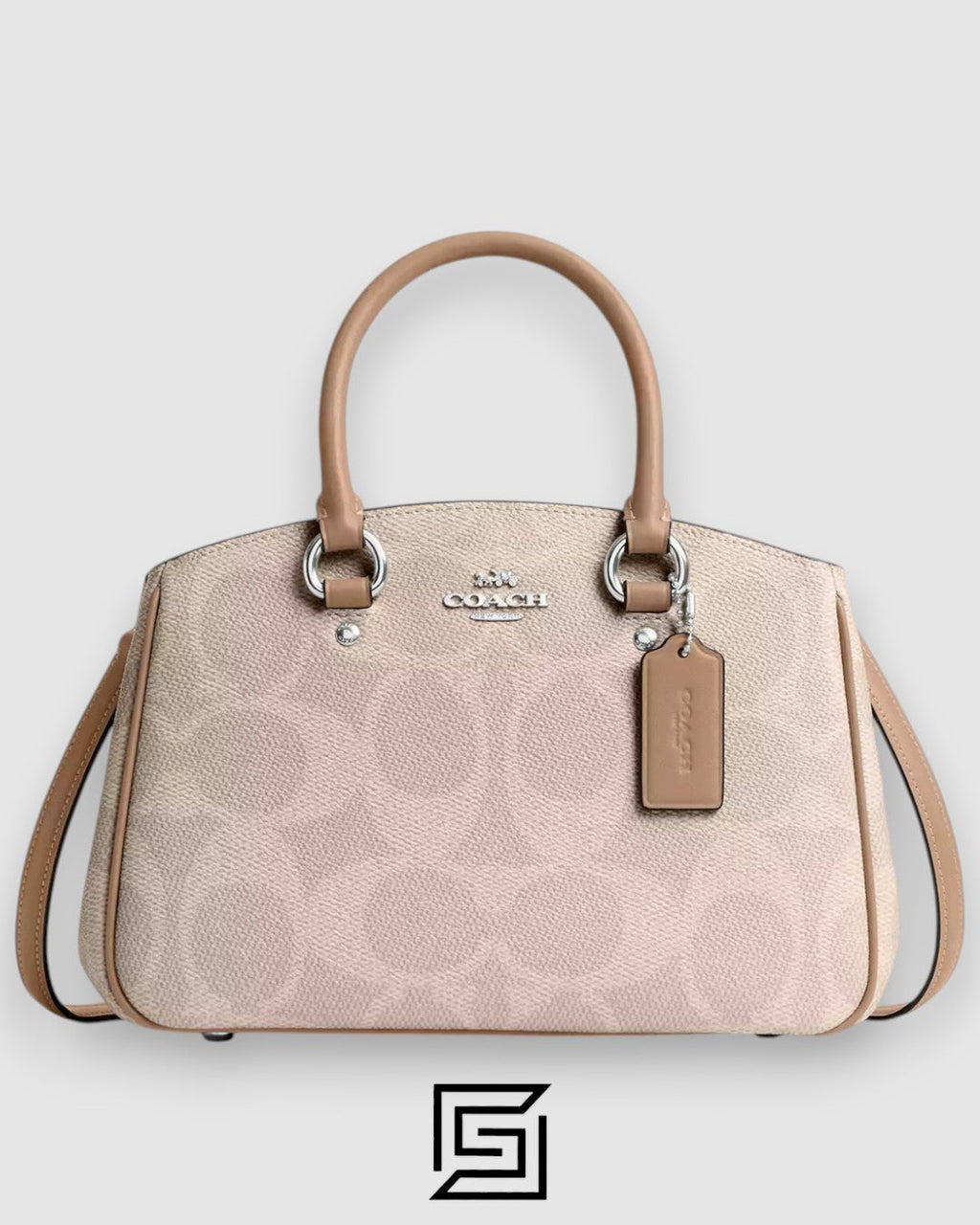 حقيبة كاريول صغيرة سافانا من كوتش بقماش بطبعة الشعار CAL53