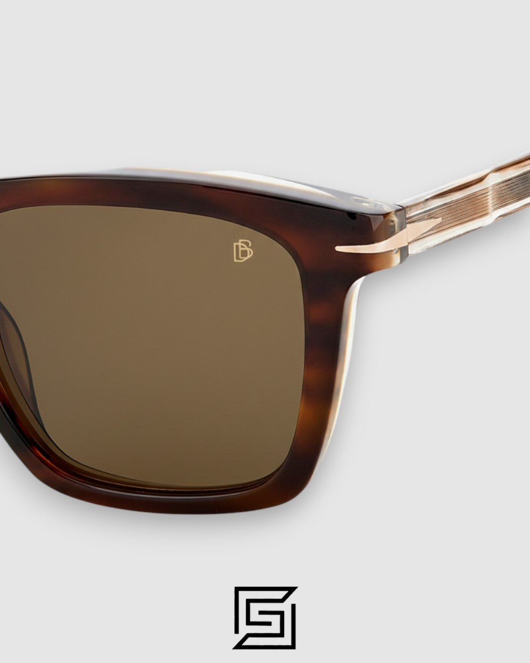 David Beckham DB7000 Tiger Brown Frame With Brown Lenses and Metal Gold Arm