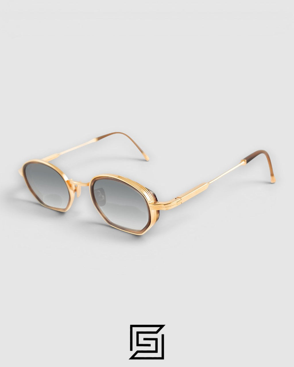 John Dalia MATT Black - Grey Silver-Lens-Blue Sunglasses - TIGER-GREY