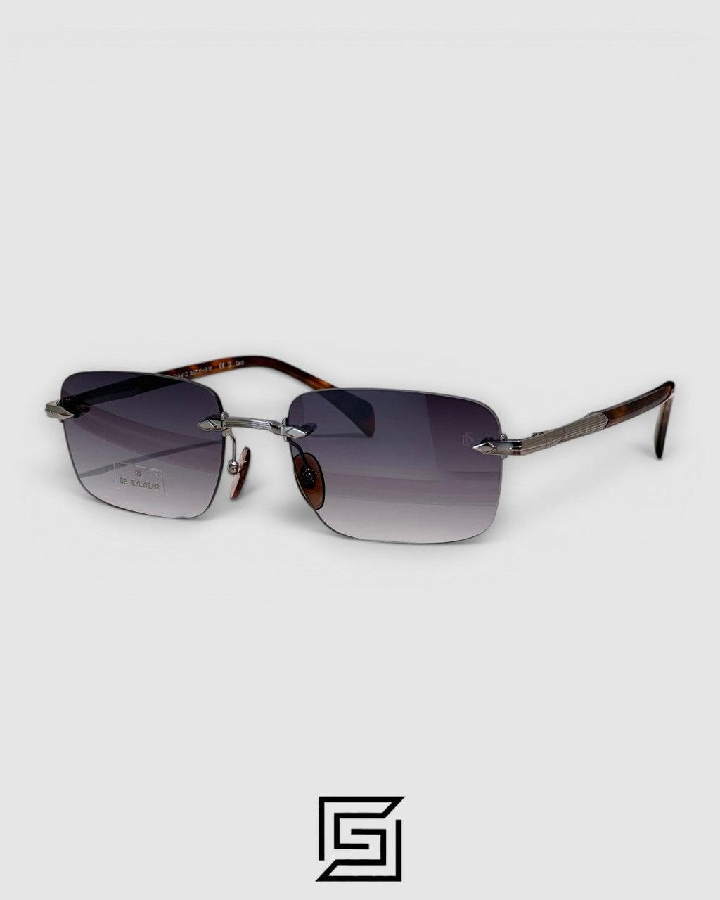 DB1195 Metal Rimless Sunglasses - gun_grey