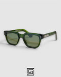Chrome Heart PEN 15 Black Square Sunglasses with Grey Lenses - olive